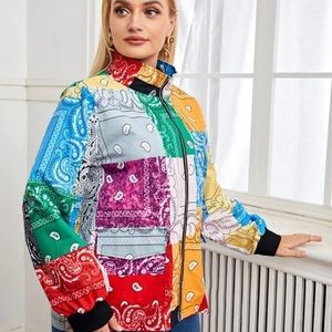 Multi colored light weight jacket